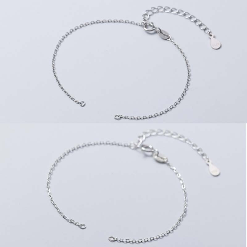 Fortune Jewel 925 Sterling Silver Semi-finished Chain Blessing Bracelet