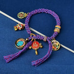 Fortune Jewel Tibetan Green Tara Zakiram Goddess of Wealth Thangka Luck Braid String Bracelet