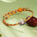 Fortune Jewel 925 Sterling Silver Dragon Boat Festival Zongzi Pattern Luck Handmade Multicolored Rope Child Adult Bracelet