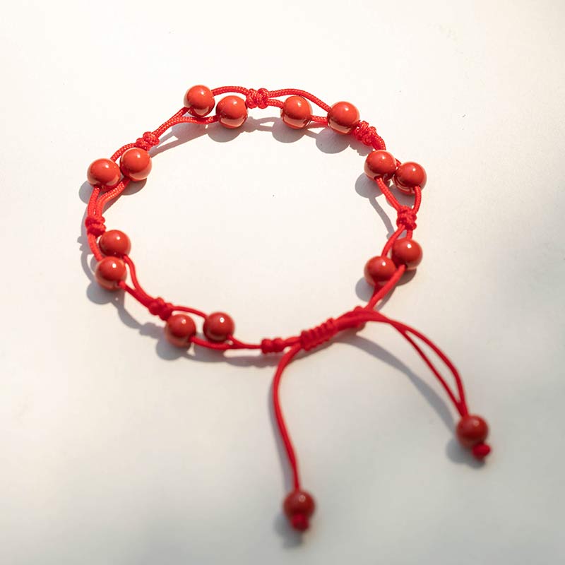 Fortune Jewel Red Agate Moss Agate Cinnabar Calm Bracelet