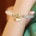 Fortune Jewel Lily of the Valley Flower Happiness Strength Bracelet Bangle