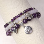 Fortune Jewel 3PCS Natural Quartz Crystal Beaded Healing Energy Lotus Bracelet
