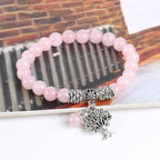Fortune Jewel Natural Gemstone Tree of Life Lucky Charm Stretch Bracelet