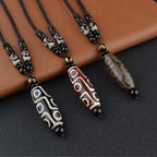 Fortune Jewel Nine-Eye Dzi Bead Wealth Protection Necklace