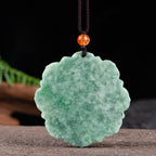 Fortune Jewel Lotus Pattern Jade Luck Prosperity Necklace Pendant