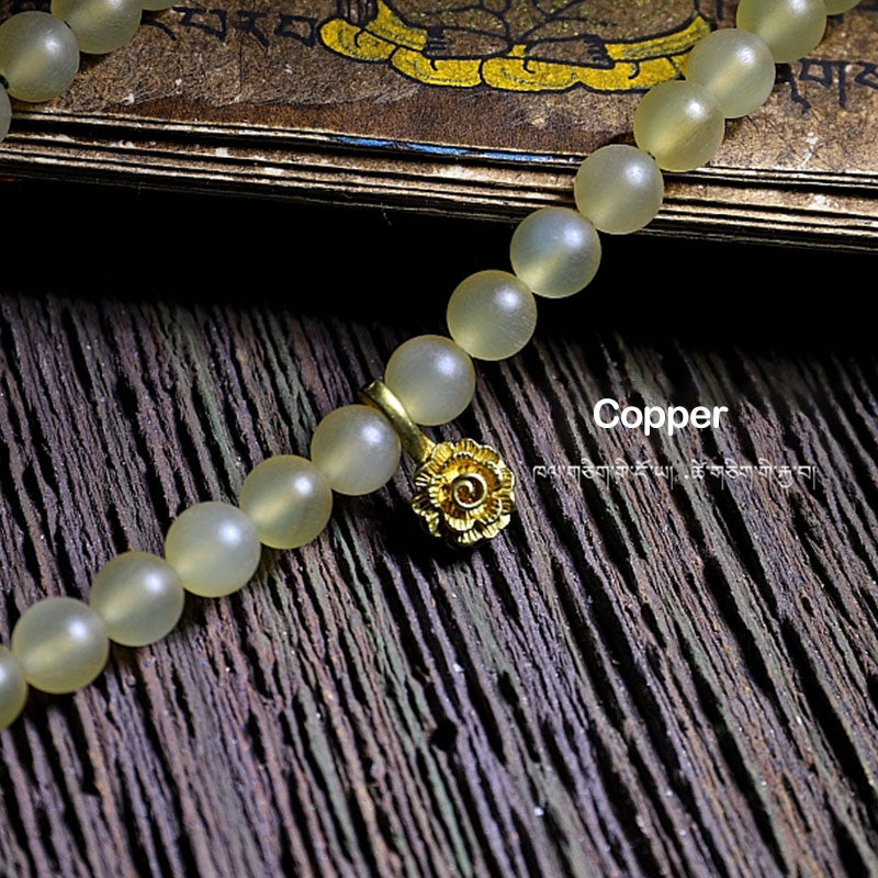 Fortune Jewel 108 Mala Beads Tibet Sheep Horn Amber Luck Bracelet