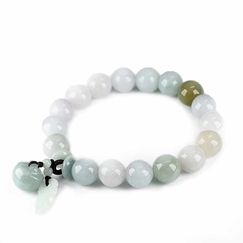 Fortune Jewel Natural Jade Pi Xiu Buddha Gourd Apple Success Bracelet