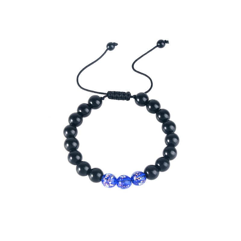 Fortune Jewel Black Obsidian Luminous Glowstone Strength Bracelet