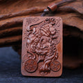 Fortune Jewel Natural Lightning Struck Jujube Wood PiXiu Copper Coin Good Fortune Necklace Pendant