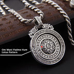 Fortune Jewel Tibetan Om Mani Padme Hum Double Dorje Vajra Rotatable Purity Peace Necklace Pendant