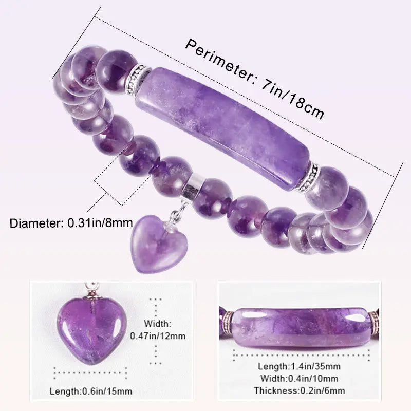 Fortune Jewel "All the best for Calm and Wisdom" Amethyst Love Bracelet Includes Gift Message Card Fortune Jewel