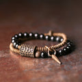 Fortune Jewel Rainbow Obsidian Copper Inner Peace Healing Double Layer Bracelet
