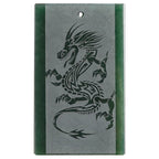 Fortune Jewel Hetian Cyan Jade Dragon Engraved Success Necklace Pendant Fortune Jewel