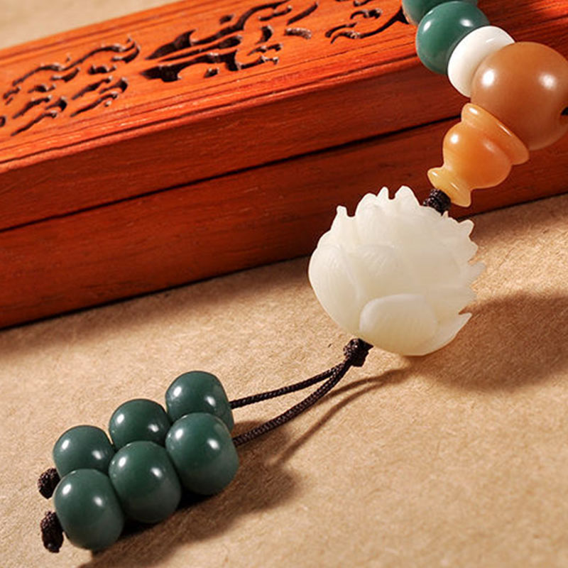 Fortune Jewel Lotus Cyan Bodhi Seed Success Bracelet Fortune Jewel