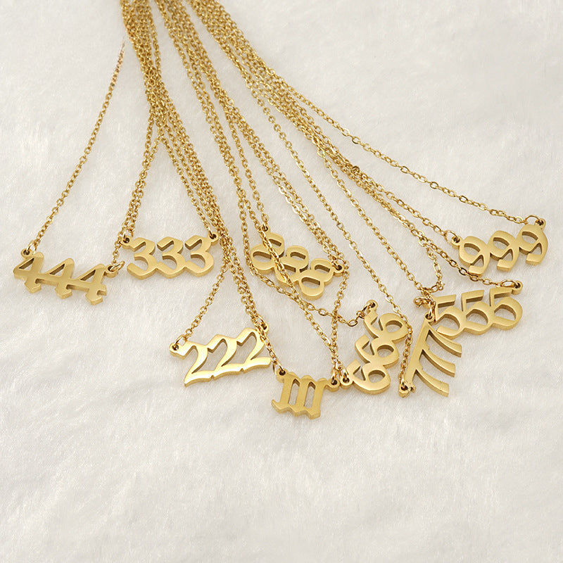 Angel Number Necklace 111–999 | Lucky Manifestation Pendant for Protection, Love & New Beginnings