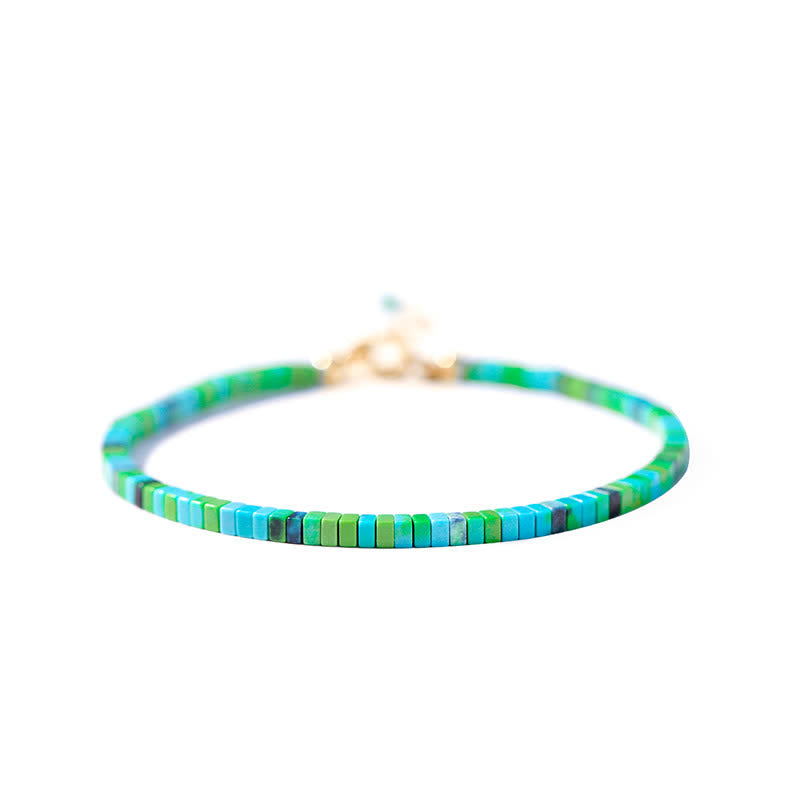 Fortune Jewel Turquoise Beaded Friendship Strength Chain Bracelet