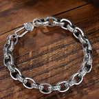 Fortune Jewel 925 Sterling Silver Om Mani Padme Hum Engraved Peace Bracelet Bangle