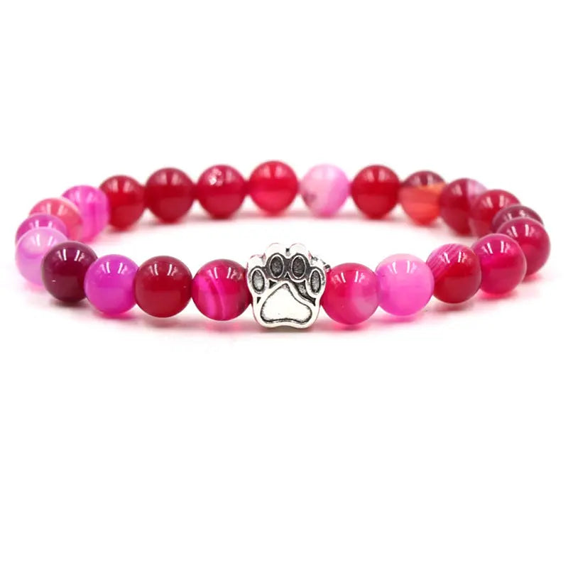 Indian Agate Green Agate Dog Paw Positive Calm Bracelet Fortune Jewel