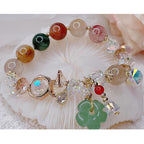 Fortune Jewel Colorful Gemstone Green Aventurine Flower Bead Luck Bracelet