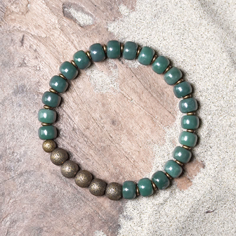 Fortune Jewel Tibetan Cyan Bodhi Seed Copper Success Bracelet