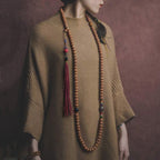 Fortune Jewel 108 Mala Beads Bodhi Seed Dzi Bead Peace Tassel Bracelet