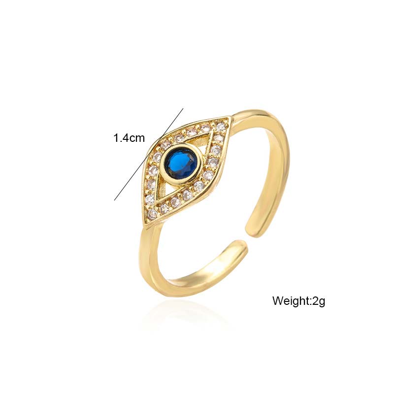 Fortune Jewel Evil Eye Protection Blessing Copper Ring