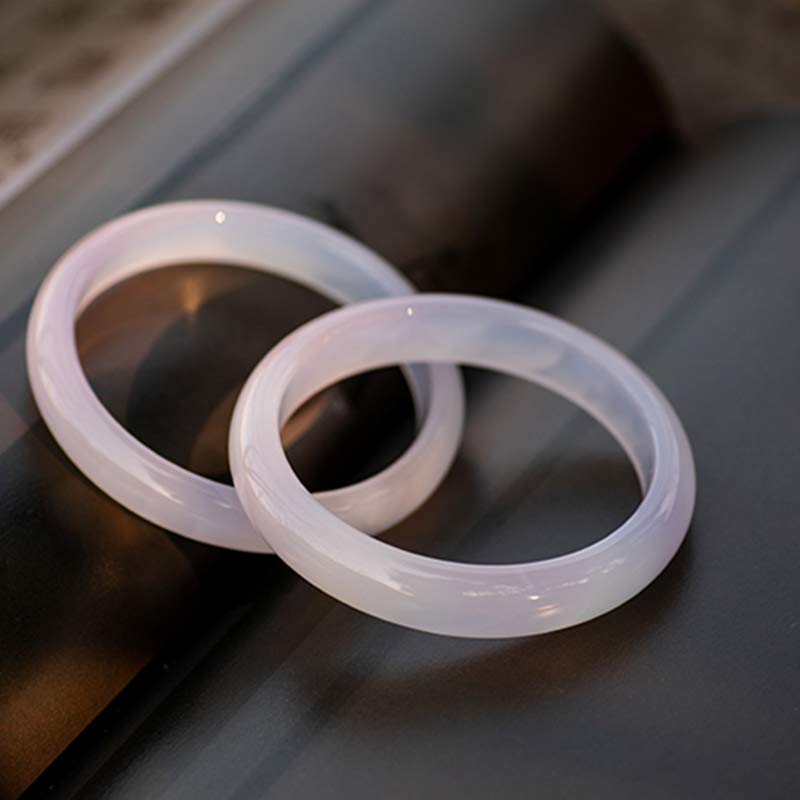 Fortune Jewel Natural Chalcedony Harmony Positive Bracelet Bangle