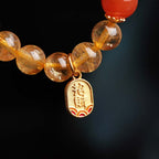 Fortune Jewel Citrine Red Agate Fortune Charm Bracelet