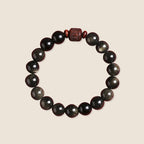 Fortune Jewel Natural Gold Sheen Obsidian Rainbow Obsidian Om Mani Padme Hum Fu Character Healing Bracelet