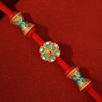 Fortune Jewel Dunhuang 925 Sterling Silver Lotus Drum New Beginning Red Rope Bracelet