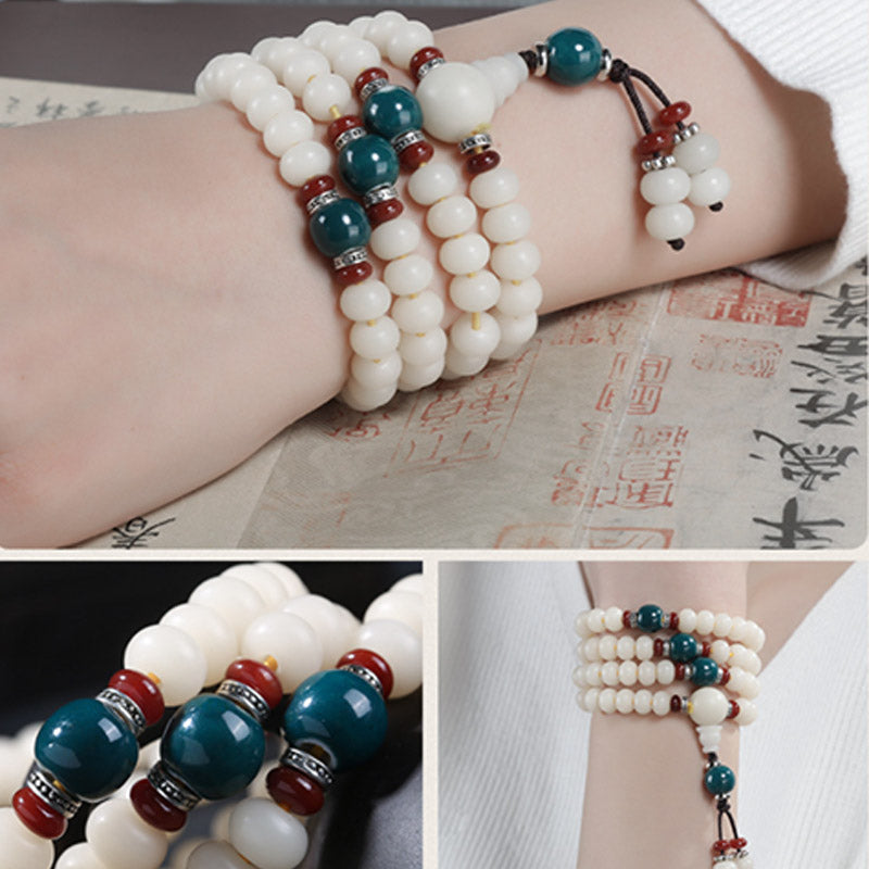 Fortune Jewel Bodhi Seed Bead Lotus Blessing Charm Bracelet