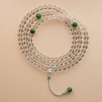 Fortune Jewel 108 Beads White Crystal Jade Meditation Bracelet Mala