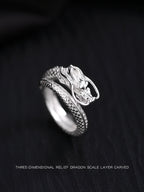 Buddha3bodhi Pure Silver Zodiac Dragon Ring for Protection