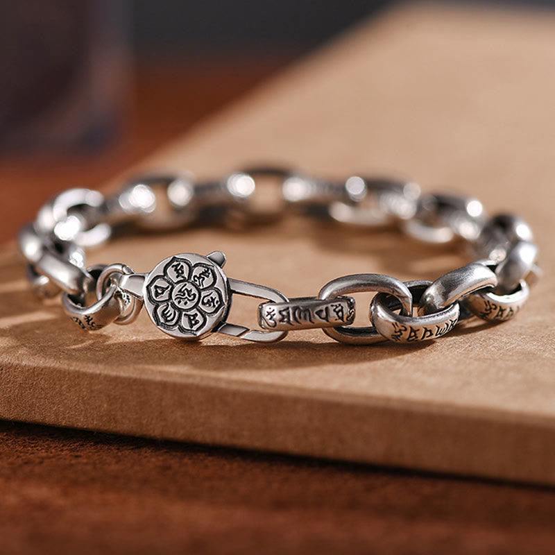 Fortune Jewel 925 Sterling Silver Six True Words Wisdom Calm Bracelet