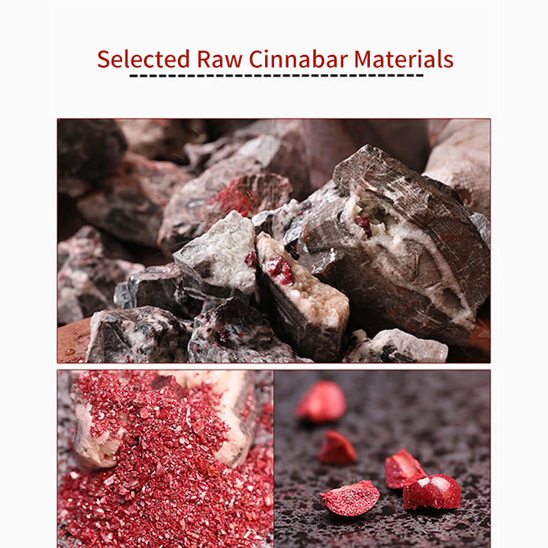 Fortune Jewel One's Luck Improves Design Patern Natural Cinnabar Blessing Necklace Pendant