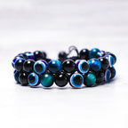 Fortune Jewel Evil Eye Hematite Tiger Eye Protection Beaded Bracelet