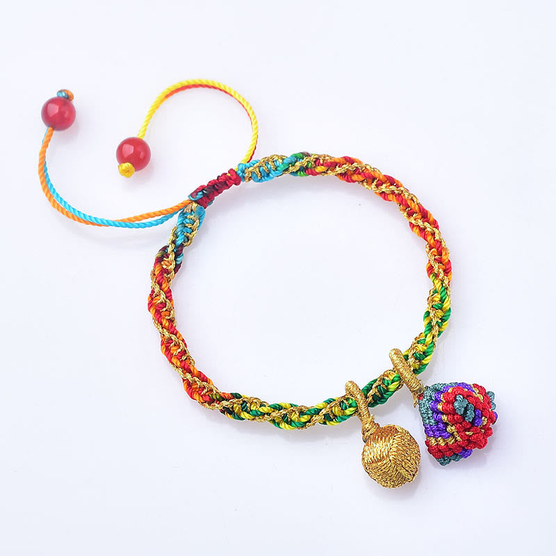 Fortune Jewel Colorful Rope Luck Handcrafted Zongzi Charm Bracelet