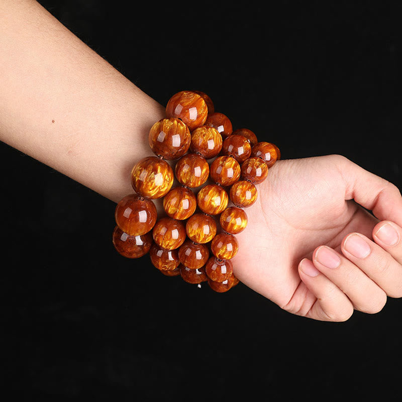 Fortune Jewel Golden Sea Willow Success Positive Bracelet Mala