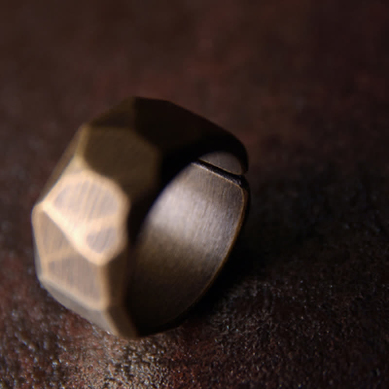 Fortune Jewel Tibetan Simple Design Copper Wealth Ring