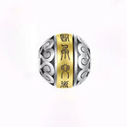 Fortune Jewel Taoist Nine-Character Mantra Engraved Amulet Balance Necklace Rotatable Pendant