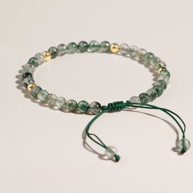 Fortune Jewel Moss Agate Lucky Balance Bracelet