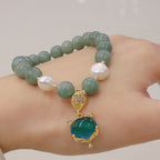 Fortune Jewel Jade Pearl Color-Changing Fox Charm Luck Bracelet