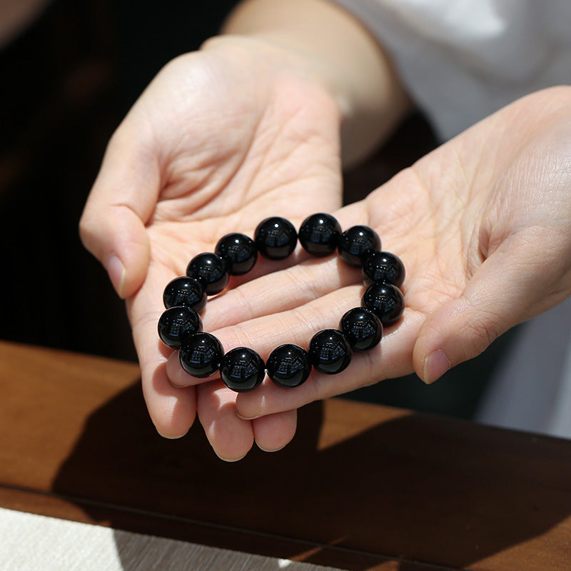 Fortune Jewel Natural Black Onyx Fortune Bracelet