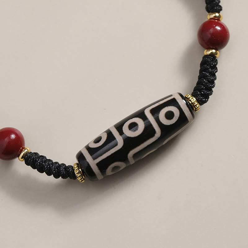 Fortune Jewel Handcrafted Tibetan Nine-eye Dzi Bead Protection Bracelet