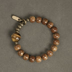 Fortune Jewel Kuka Seed Tiger Eye Gold Sheen Obsidian Brass Copper Wealth Luck Bracelet