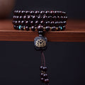 Fortune Jewel 108 Mala Beads Tibetan Small Leaf Red Sandalwood Lotus Balance Bracelet