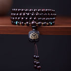 Fortune Jewel 108 Mala Beads Tibetan Small Leaf Red Sandalwood Lotus Balance Bracelet