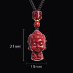 Fortune Jewel Chinese Zodiac Natal Buddha Natural Cinnabar Amulet Keep Away Evil Spirits Necklace Pendant