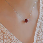Fortune Jewel 925 Sterling Silver Cinnabar Bead Calm Blessing Necklace Pendant