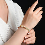 Fortune Jewel 925 Sterling Silver Natural Hetian Jade Peach Blossom Luck Bracelet
